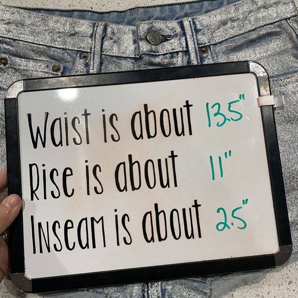 GRLFRND Size 26 Cindy Denim Shorts High Rise Frayed Hem Holographic Wear Me Out - Picture 12 of 12